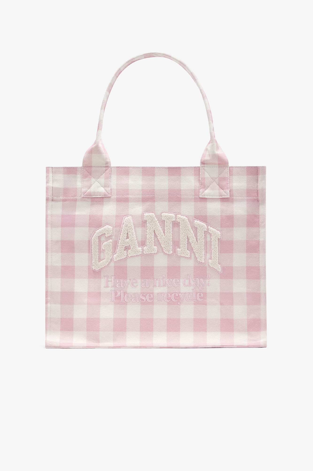 Bolso grande con cuadros Vichy BLANCO ROSA